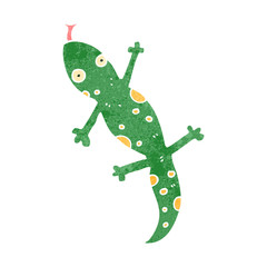 retro cartoon lizard