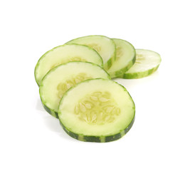 Cucumber sliced isolated over white background