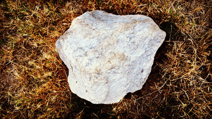 stone on grass