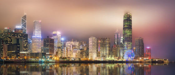 Fototapeta na wymiar Panorama of Hong Kong and Financial district
