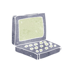 retro cartoon laptop
