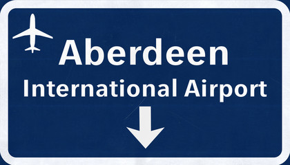 Aberdeen Scotland Airport Highway Sign