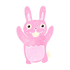 Obraz na płótnie Canvas retro cartoon pink rabbit