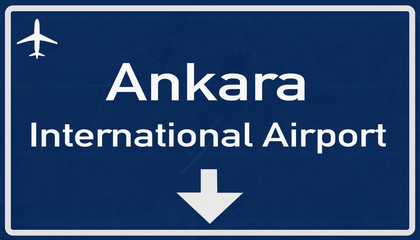 Ankara Esenboga Turkey Airport Highway Sign