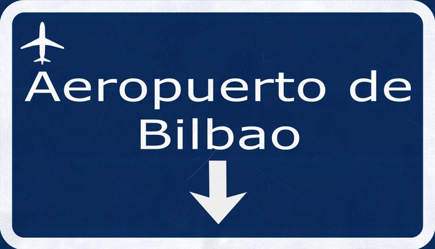 Bilbao Spain Airport Highway Sign