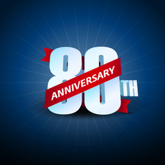 80th Anniversary 3D on blue background