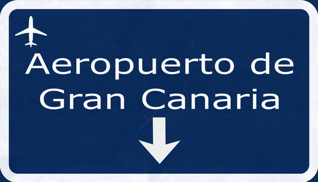 Gran Canaria Spain Airport Highway Sign