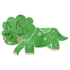 retro cartoon triceratops