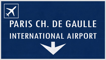 Paris De Gaulle France Airport Highway Sign