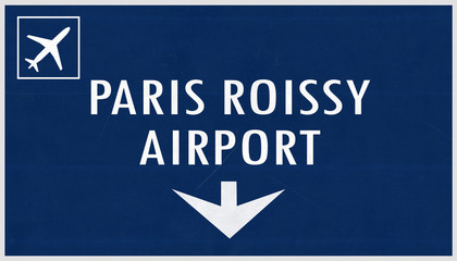 Paris De Gaulle France Airport Highway Sign