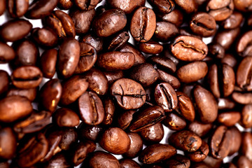 Coffee beans closeup background