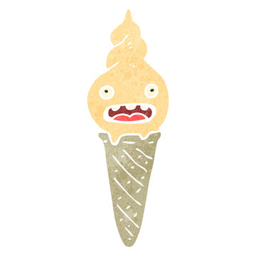 retro cartoon ice cream cone