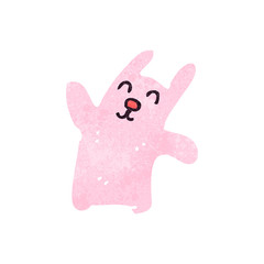 retro cartoon pink rabbit