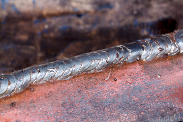 welding seam onto steel sheet metal