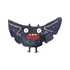 retro cartoon vampire bat