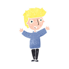 retro cartoon blond boy