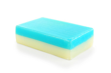 Bar of natural soap isolated on white