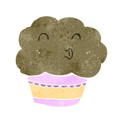 retro cartoon cupcake