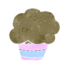 retro cartoon cupcake