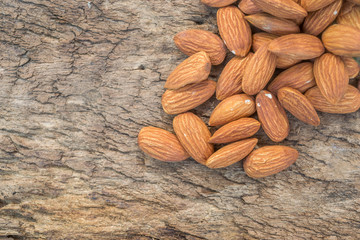 almond on the old wooden