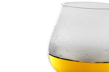 Glass of wine on grey background