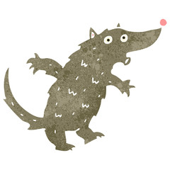 retro cartoon wolf