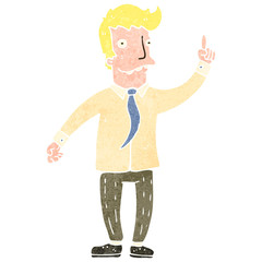 retro cartoon man with idea
