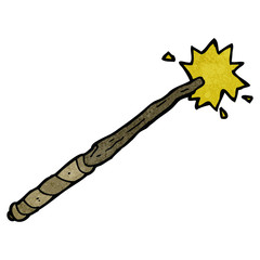 retro cartoon magic wand