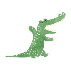 retro cartoon crocodile