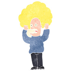 retro cartoon terrified man
