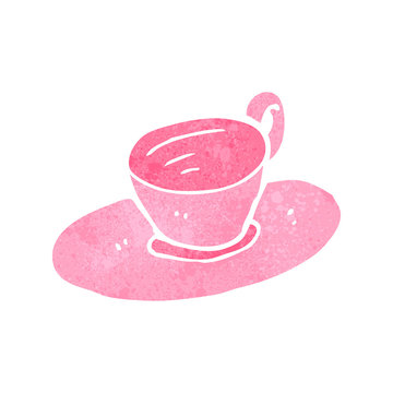 Retro Cartoon Pink Tea Cup