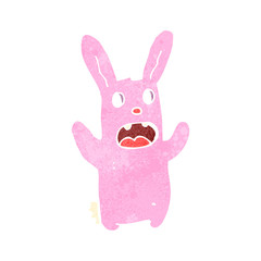 retro cartoon pink rabbit