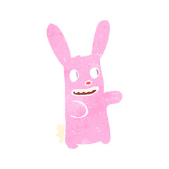 retro cartoon pink rabbit