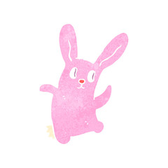 retro cartoon pink rabbit