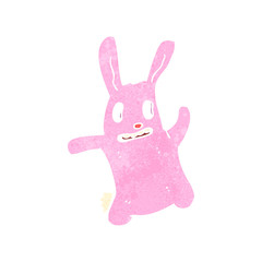 retro cartoon pink rabbit