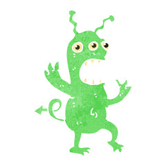 retro cartoon alien