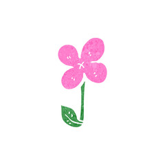 retro cartoon pink flower
