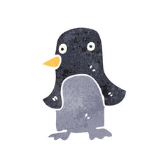 retro cartoon penguin