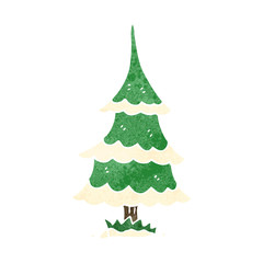 retro cartoon christmas tree