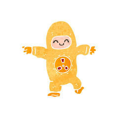 retro cartoon man in radiation proof suit