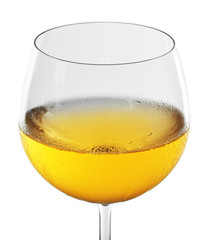 Glass of wine on grey background