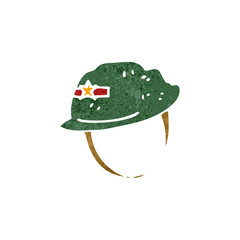 retro cartoon military helmet
