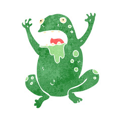 retro cartoon slimy toad