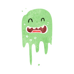 retro cartoon spooky green ghost