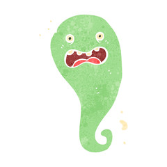 retro cartoon spooky green ghost