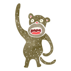 retro cartoon crazy monkey