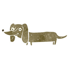 retro cartoon dachshund