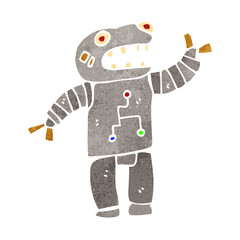 retro cartoon robot