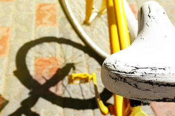 Fototapeta na wymiar Bicycle seat, outdoors