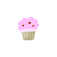 retro cartoon cupcake